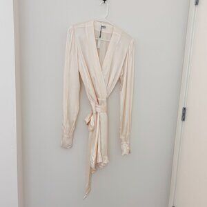 NWT Rumored Ivory Wrap Long Sleeved Mini Dress Medium